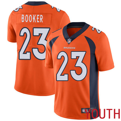 Youth Denver Broncos #23 Devontae Booker Orange Team Color Vapor Untouchable Limited Player Football NFL Jersey->youth nfl jersey->Youth Jersey